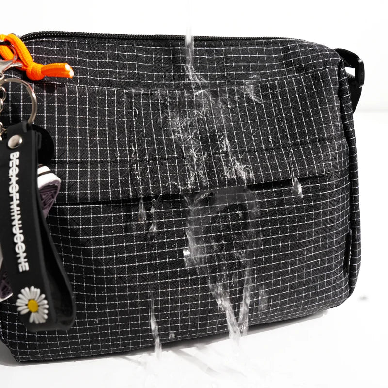 Crossbody Bag Unisex Japanese Korean Simple Waterproof Small Square Lightweight Daily Outdoor Travel Phone Shoulder Bag