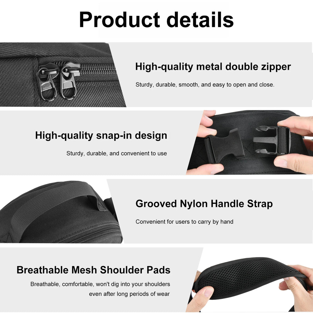 DJ Headphone Case with Adjustable Shoulder Strap Portable Travel Organizer Bag Compatible for Headphone Headset