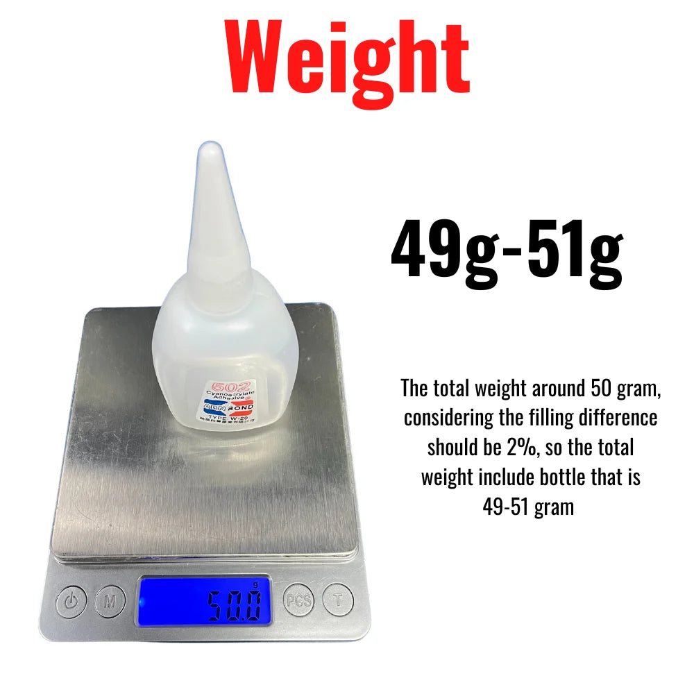 502 Instant Dry Cyanoacrylate Adhesive Strong Adhesive Office Supplies Quick Bond Leather Glass Metal Fast Glue