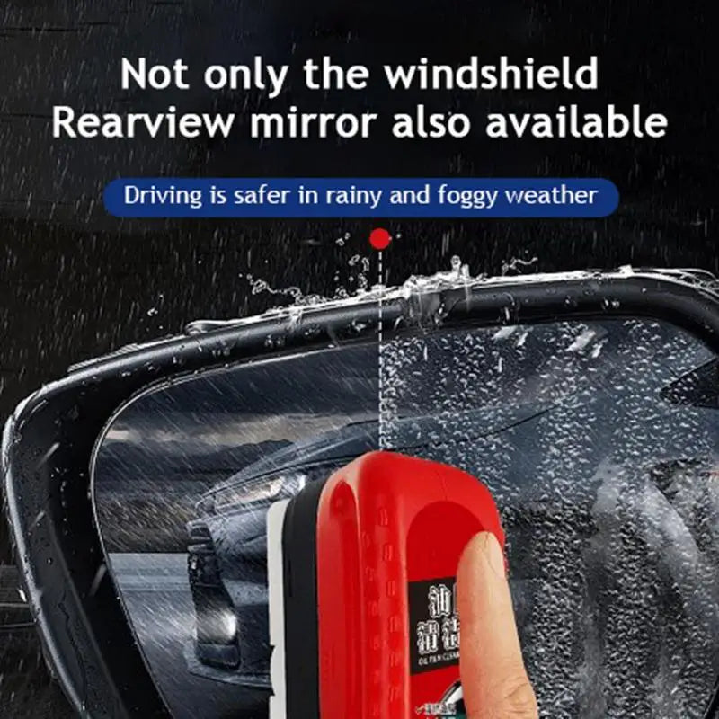 Car Glass Cleaner With Sponge Ergonomic Flexible 120ml Film Removal Oil Film Cleaner Anti-Rain Fog Function For Front Windshield