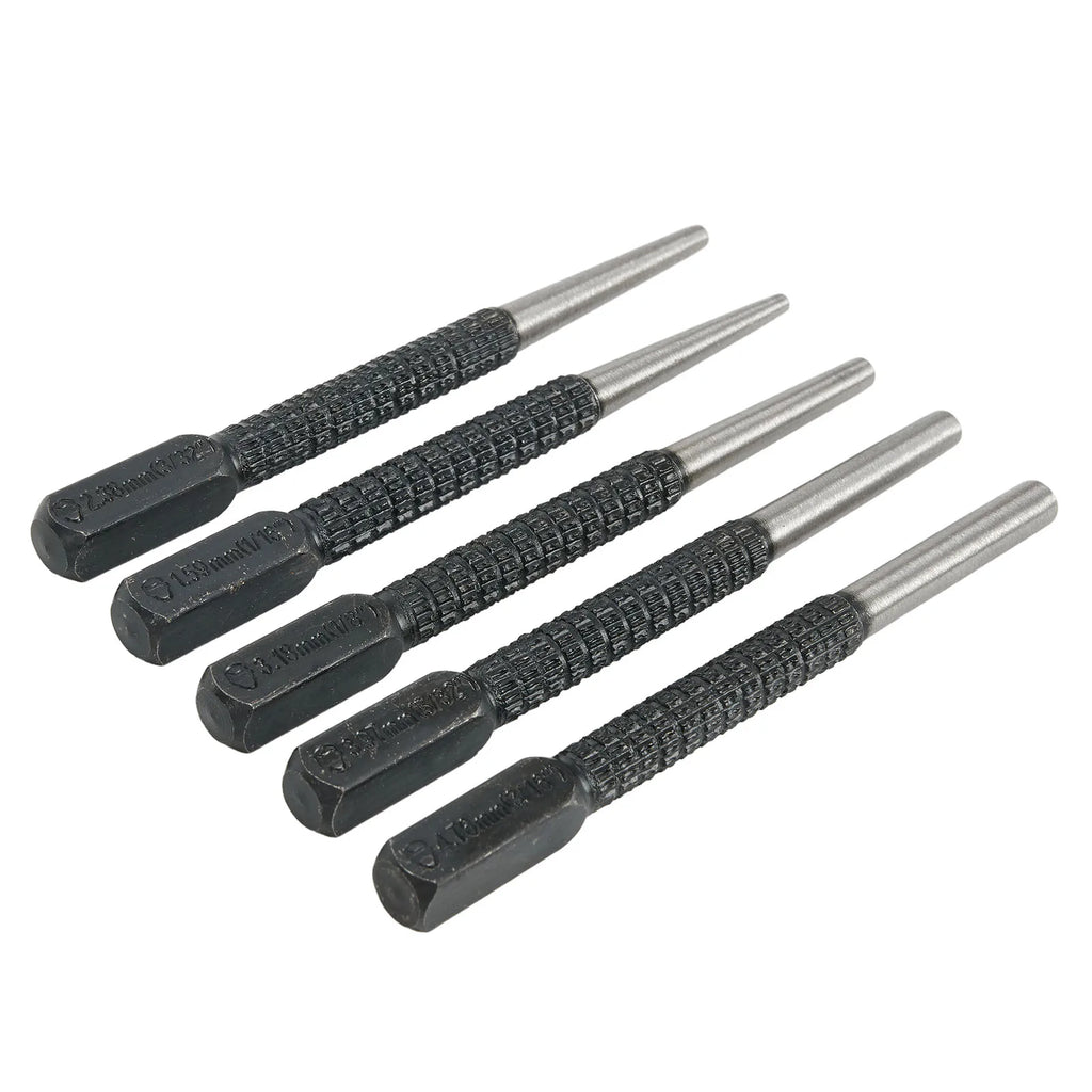 5pcs Nail Punch Set Hammerless Hammer Punch Spring Tool Hammerless Nail Center Holes Punch Woodwork Drill Bit Door Pin Removal