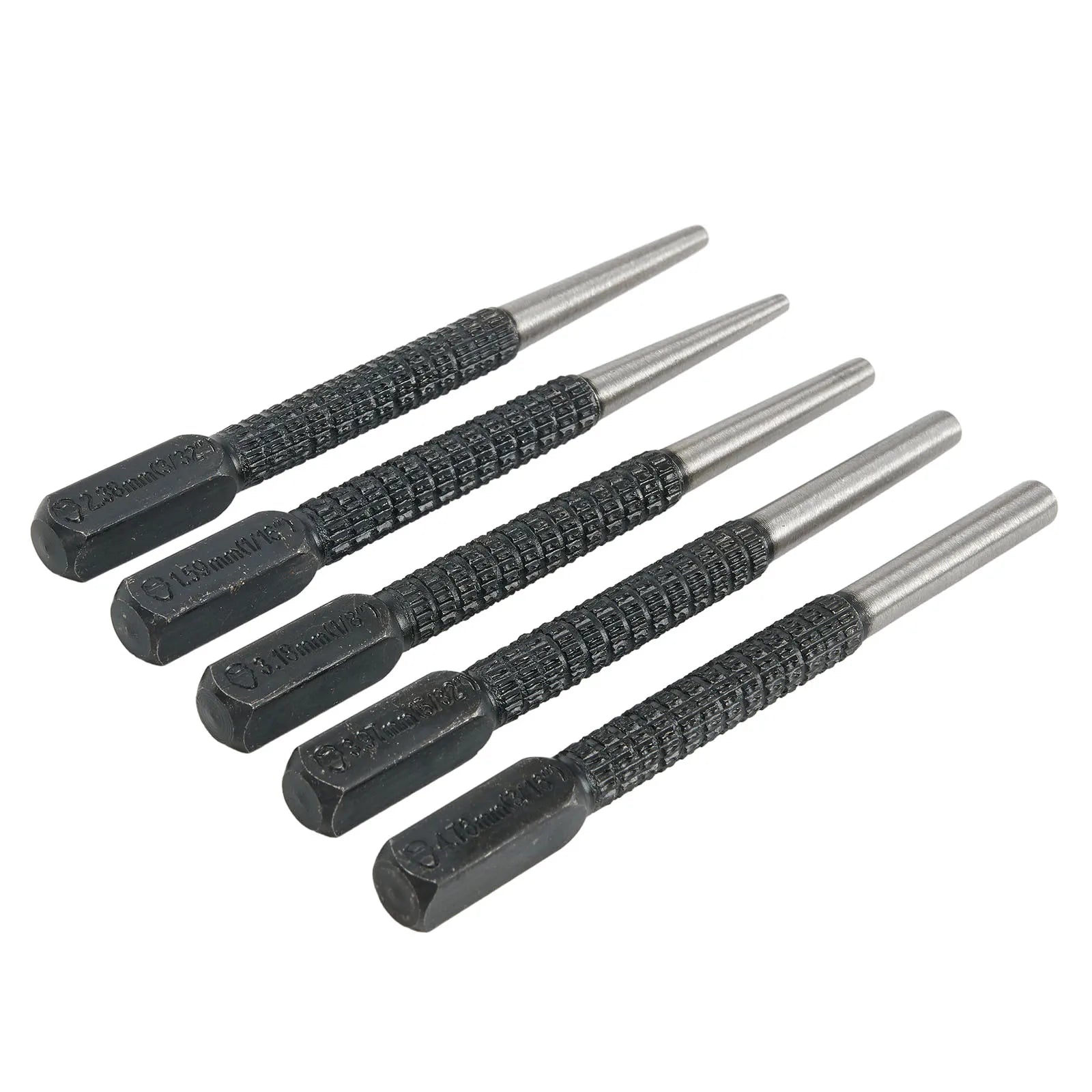 5pcs Nail Punch Set Hammerless Hammer Punch Spring Tool Hammerless Nail Center Holes Punch Woodwork Drill Bit Door Pin Removal