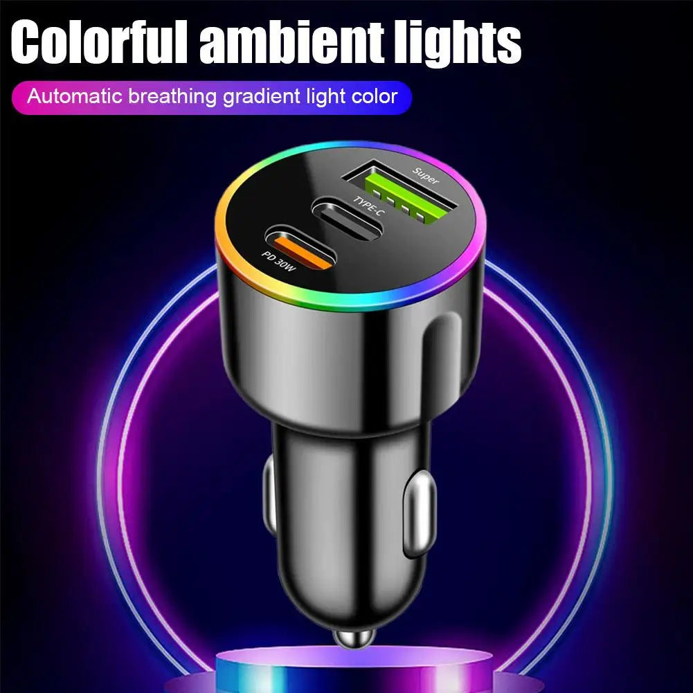 Car Charger Mini Type-C Dual USB Charger PD36W Fast Charging 12-24V Car Cigarette Lighter Cell Phone Charger Adapter