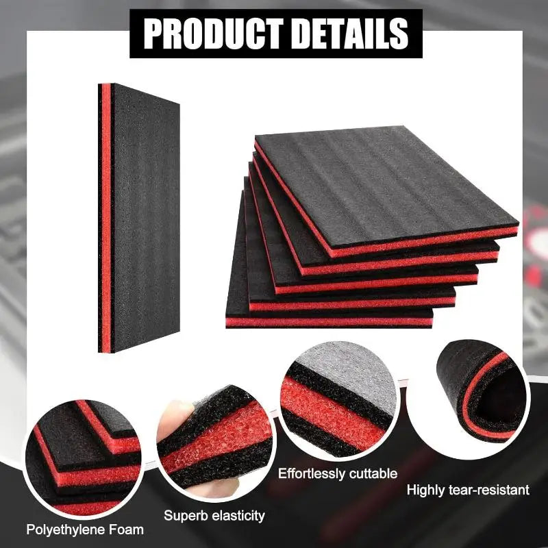3pcs Tool Box Foam Polyethylene Tool Foam Inserts CasesEPE Foam For Organizer Cases Drawer LinerCamera Toolbox Storage Shadow