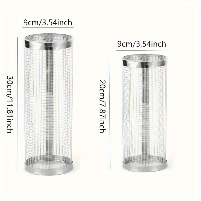 2pcs Stainless Steel BBQ Cage, Grill Cage, Perfect For Outdoor Grilling Grill Accessories Tool Gifts For Men Dad Boyfriend