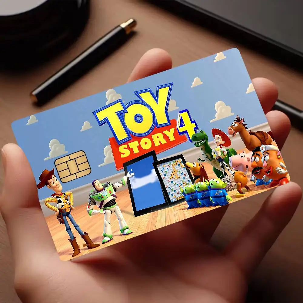 Cartoons Animations T-Toy Story 2024 Anime Cartoon Skin Stickers Film Tape Case For Big Credit Debit Card Front Side