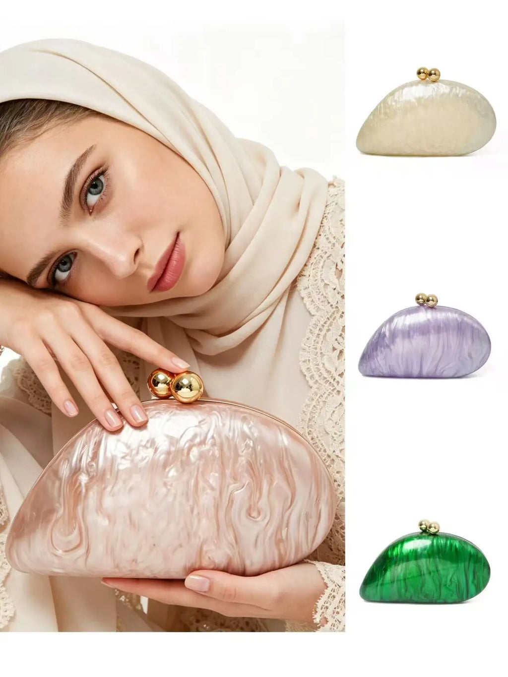 2026 Spring Summer New Arrival Hot Selling Irregular Acrylic Shell Evening Bag, Luxury Versatile Shoulder & Crossbody Bag For D