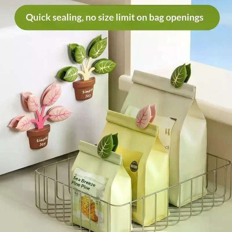 2pcs Sealing Clip Reusable Food Bag Sealing Clip Creative Refrigerator Magnet Moisture-proof Kitchen Household Snack Storage