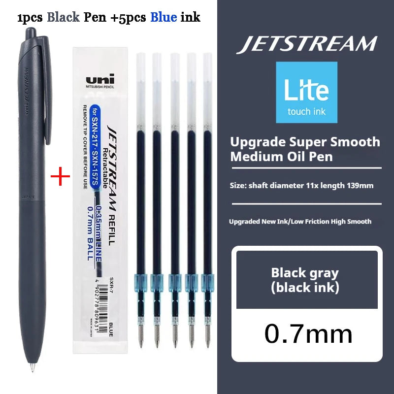 Uni Permanent Ballpoint Pen Jet Stream Anti-slip Cloudy Recycled Eco Shell Friction Super Smooth Ink Oil Pens Portable Supplies