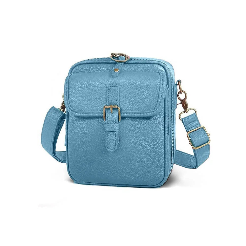 Leather Women Messenger Bag with Adjustable Removable Strap Anti-theft Crossbody Leather Bag Vintage Large Capacity