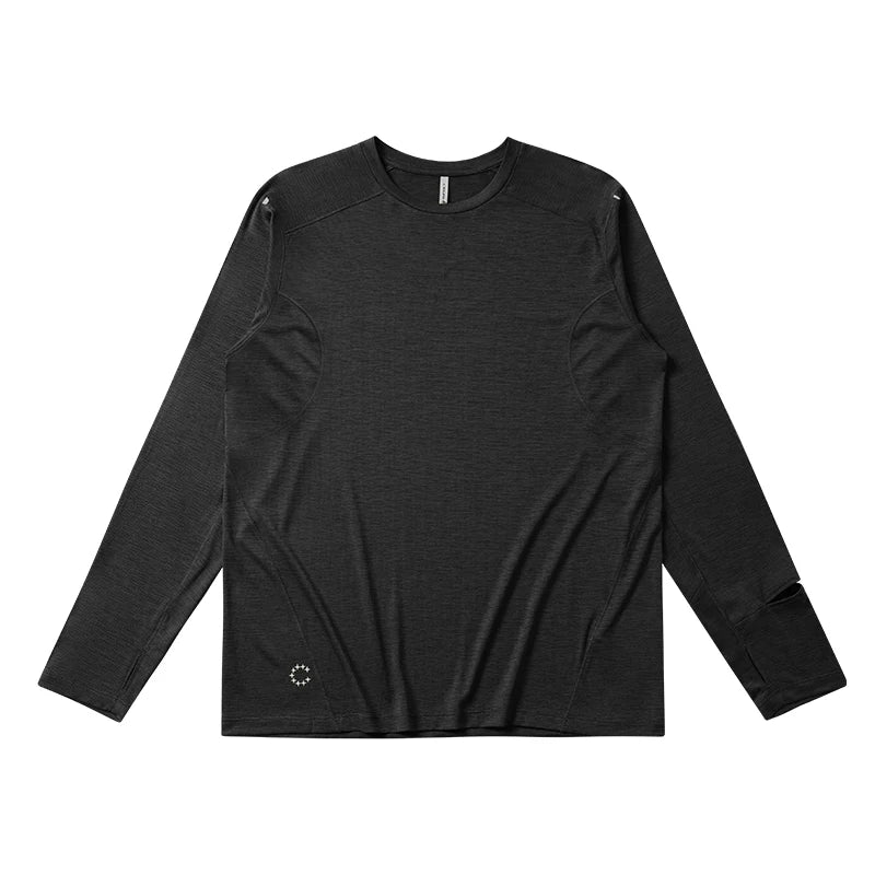 Men's Quick Dry Long Sleeve T-Shirt Sports Running Tee Summer Breathable Lightweight Fitness Gym Workout Top Activewear