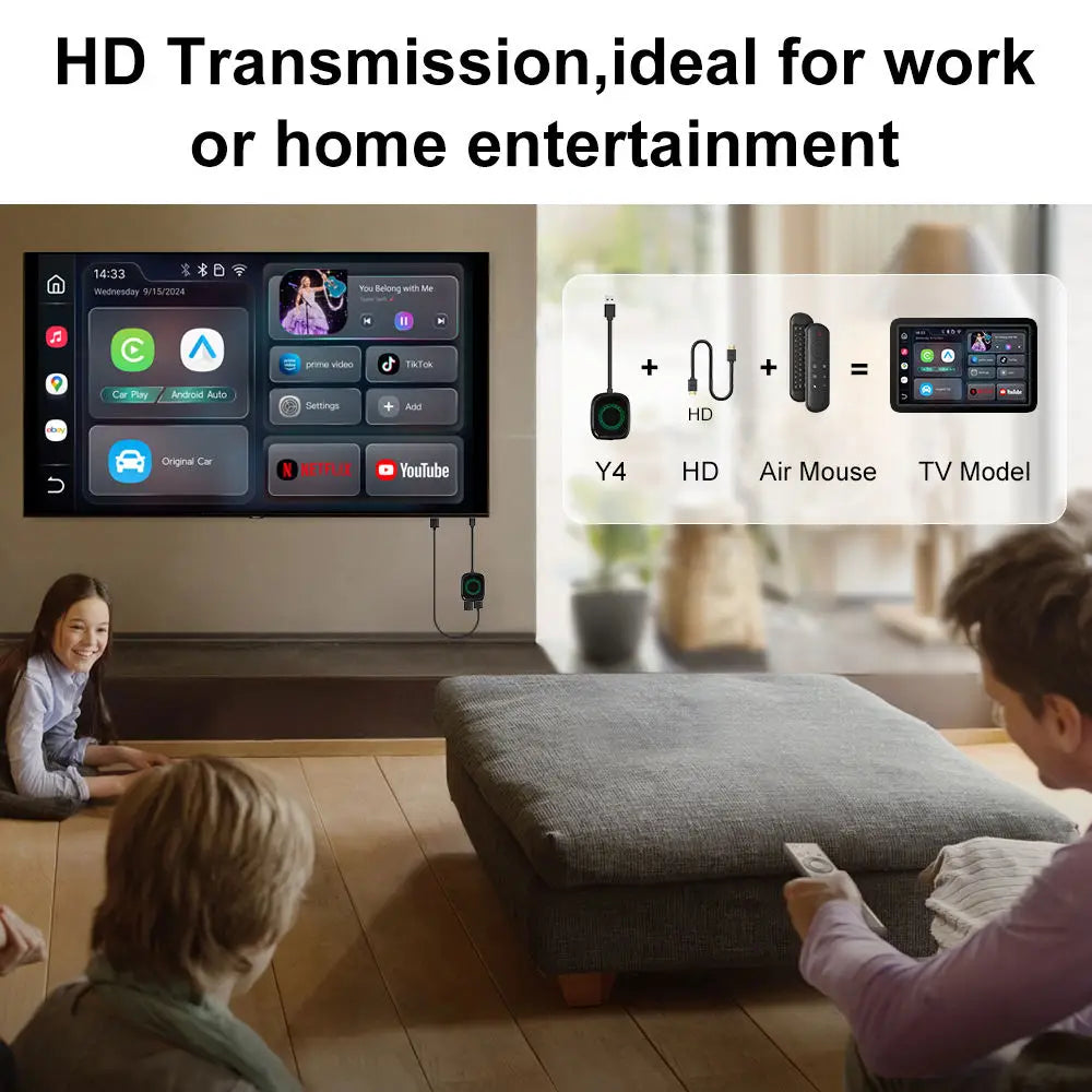 SKILLDRIVE 3 in 1 CarPlay Android Auto Adapter Wireless Wired USB Dongle with Ai Box Youtube for CarPlay Adapter