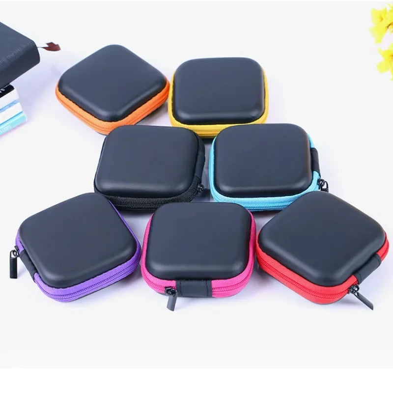 EVA Earphone Case Square Shape Charging Line Cable Organizer Box Portable Coin Storage Bag Keys Holder Case Box