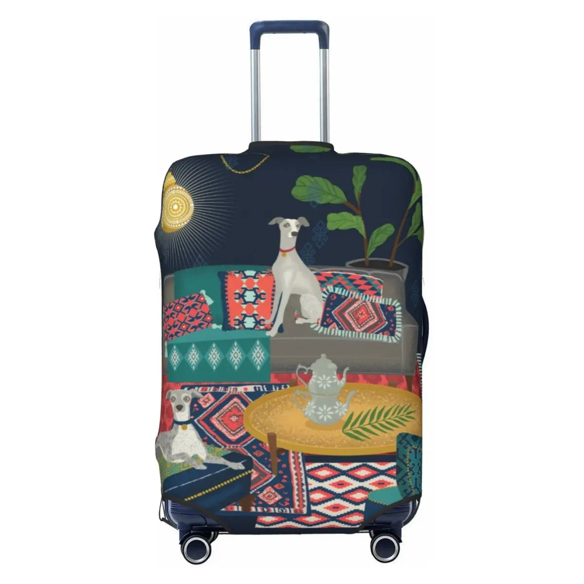 Vintage Turkish Kilim Suitcase Cover Washable Bohemian Geometric Diamond Tribal Ethnic Art Luggage Covers Protector