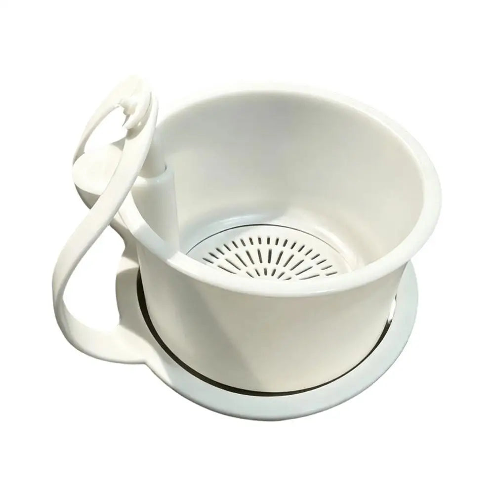 Food Strainer for Sink Adjustable Garbage Colander with Push-to-pour Design Kitchen Food Waste Catcher for Pasta Soup Stain Hair