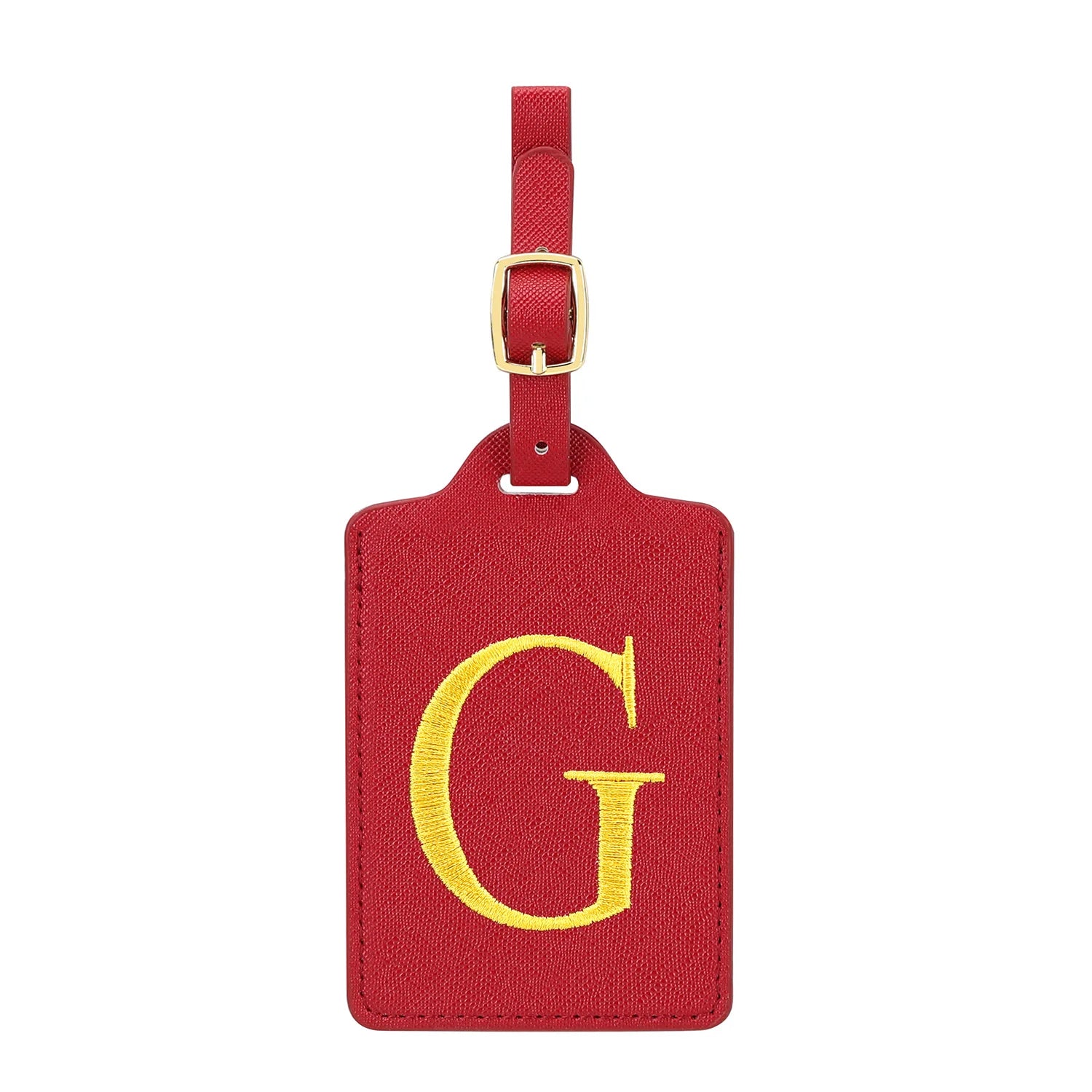 MIYIN 26 letters Luggage Tags for Suitcases PU Leather Privacy Protection Bag Tags Travel Accessories Essential, Energetic Red
