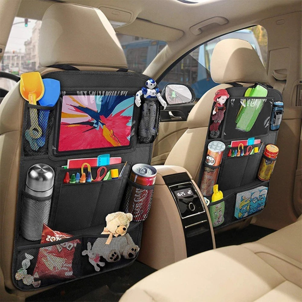 Multi-functional car seat back storage bag Leather storage bag Garbage bag Storage bag Garbage can storage for most models
