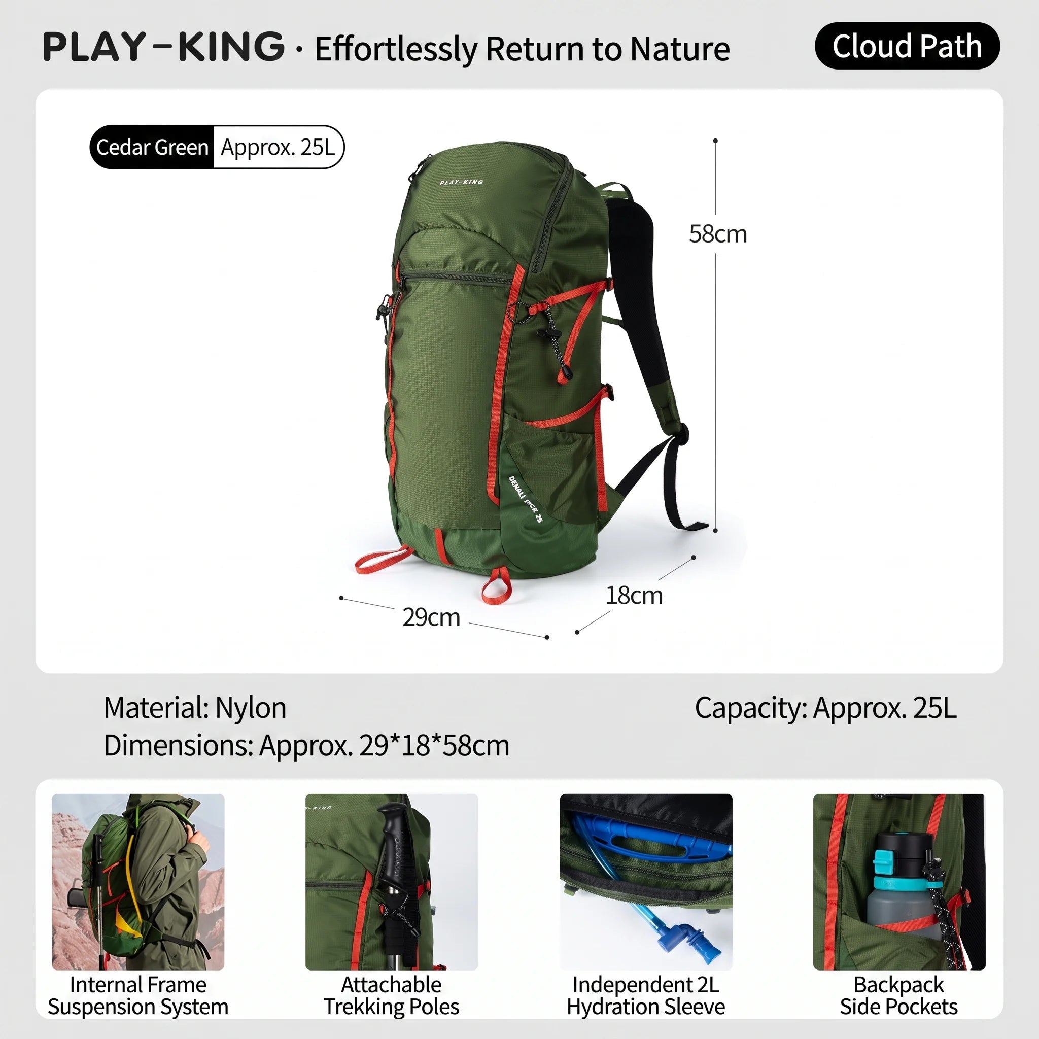 Outdoor professional mountaineering backpack large capacity cycling sports bag lightweight men's and women's camping hiking bag