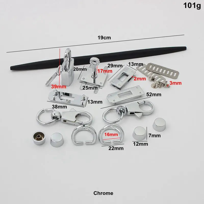 1Set Fashion Metal Bag Locks Clasp Bag Lcok Set For Handbags Purse Tote Closures Snap Clasps DIY Craft Hardware Bag Accessories