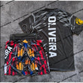 Summer Top Boxer MMA Octagonal Cage Charles Oliveira Tshirt Shorts Set Men Sports Training Running Set Speed drying Fighting Set