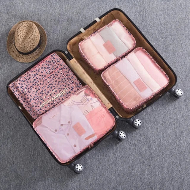6/7PCS Set Travel Organizer Storage Bags Multifunction Packing Cube Bag For Clothes Tidy Portable Wardrobe Suitcase Pouch Case