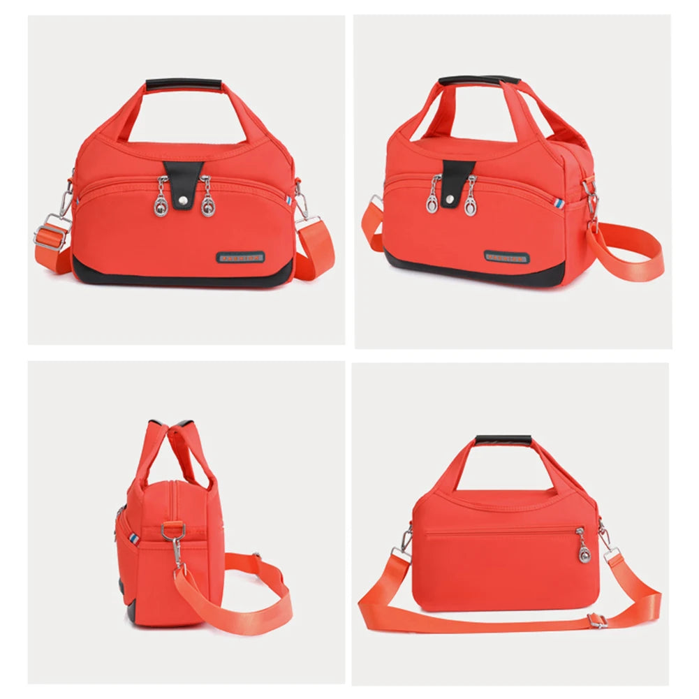 Women Shoulder Crossbody Bag Large-Capacity Oxford Cloth Sling Crossbody Bag Waterproof Anti-Theft Fashion Female Travel Shopper