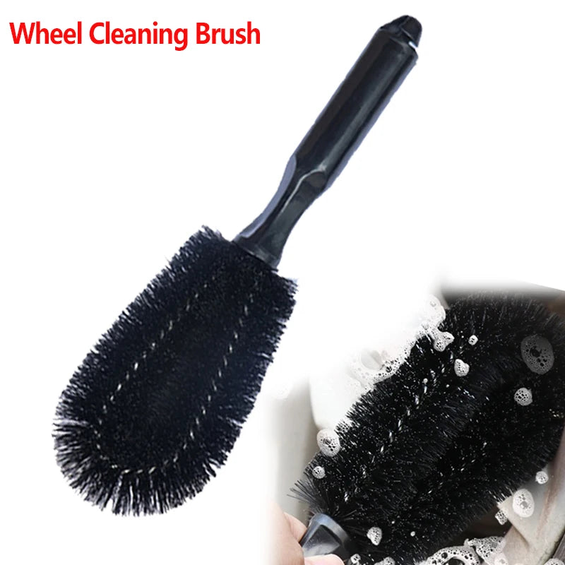 Car Wheel Brush Tire Cleaning Brushes Tools Car Rim Scrubber Cleaner Duster Handle Motorcycle Truck Wheels Car Detailing Brush