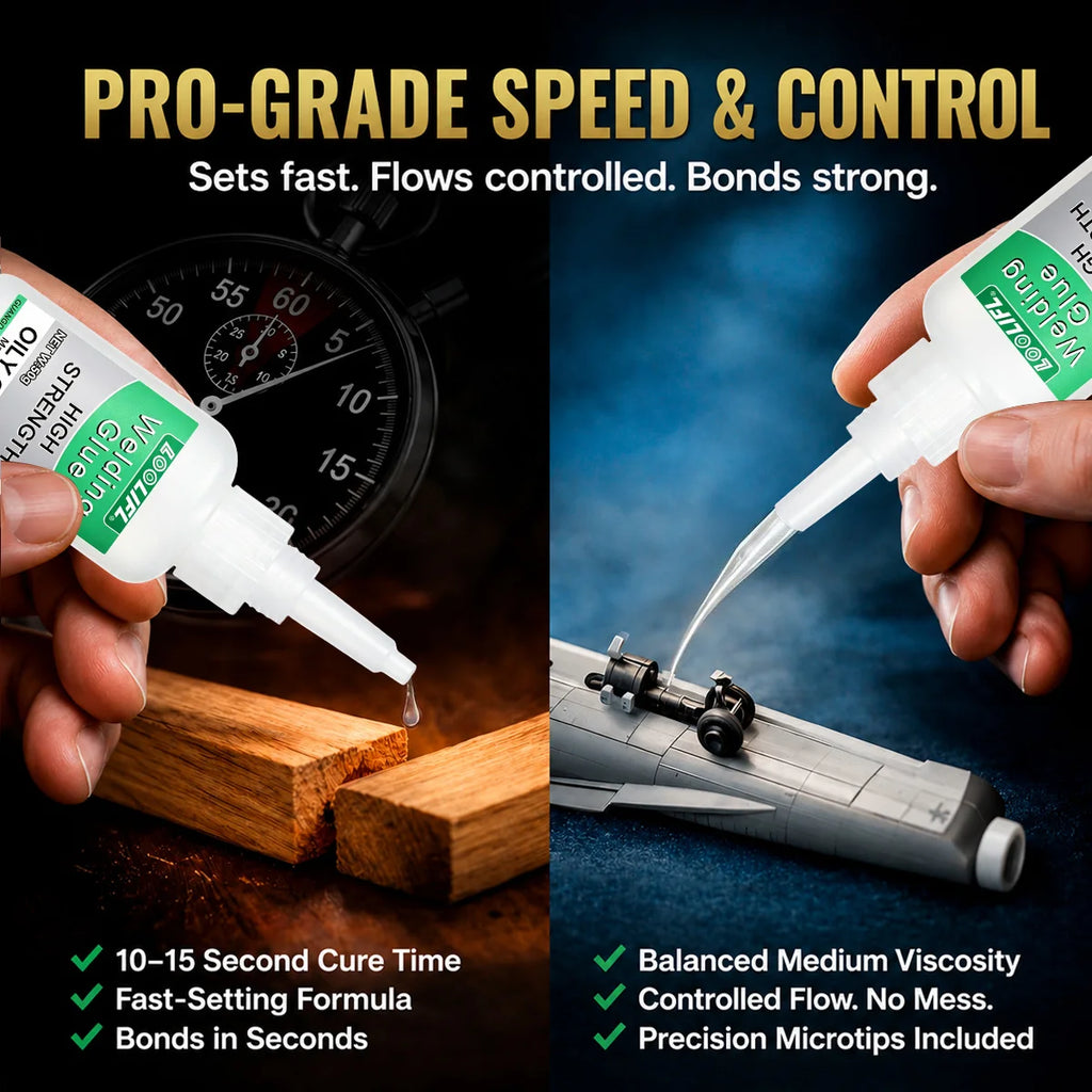 5PCS LOOLIFL 5g High Strength Oily Welding Glue, Instant Cyanoacrylate Adhesive for Wood Furniture, Metal, Plastic, Crafts, Woodworking, Ceramic, Leather, Shoe Sole, Glass, Pottery, Universal Fast Repair Glue