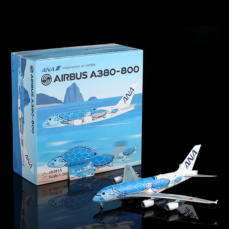 L2266 Alloy Collectible Plane Gift SQ Wings 1:200 ANA All Nippon Airways StarAlliance Airbus A380 Diecast Aircraft Model JA381A