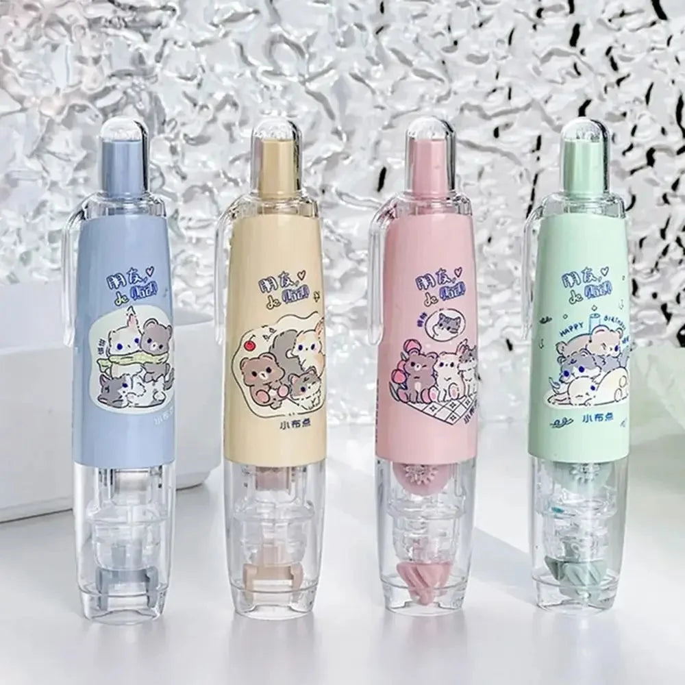 Cute Cartoon Animal Dot Glue Tape Roller, Portable Double Sided Adhesive Tape DIY Scrapbooking  Photo School Office Supplies