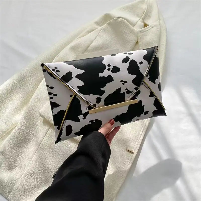 Fashion Women Leopard Zebra Cow Print Clutch Soft PU Leather Purses Female Large Capacity Envelope Bags Ladies Evening Party Bag