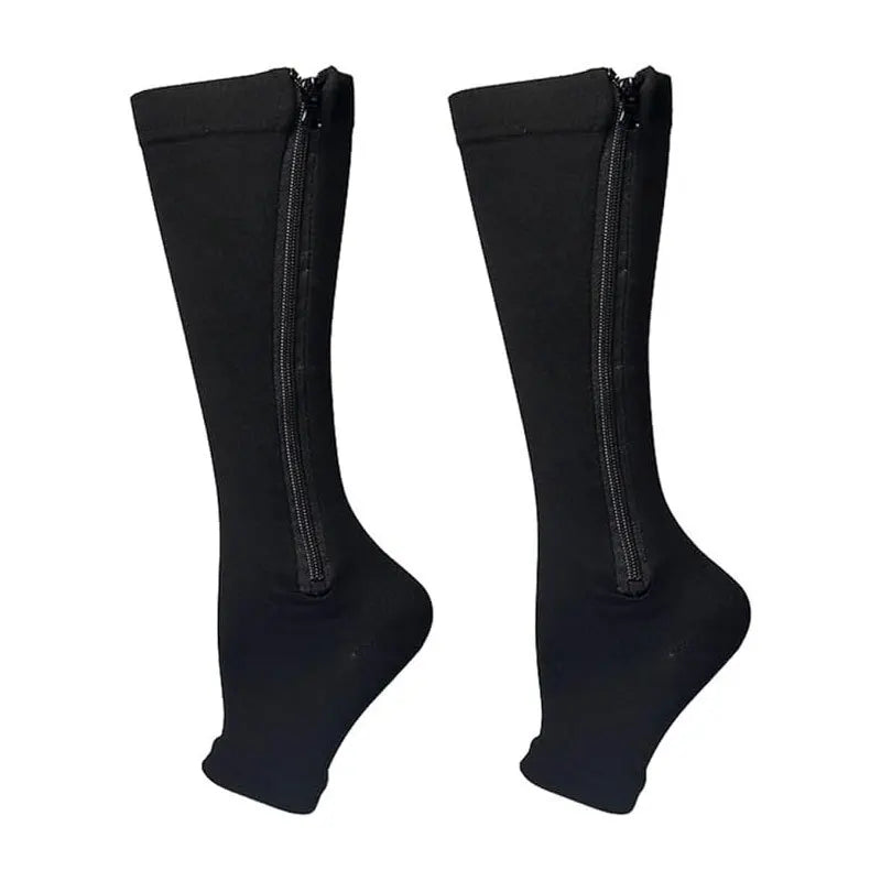 4 Compression Socks for Varicose Support with Zipper Outdoor Running Fitness Hiking Anti-fatigue Medical Diabetes Swelling Care