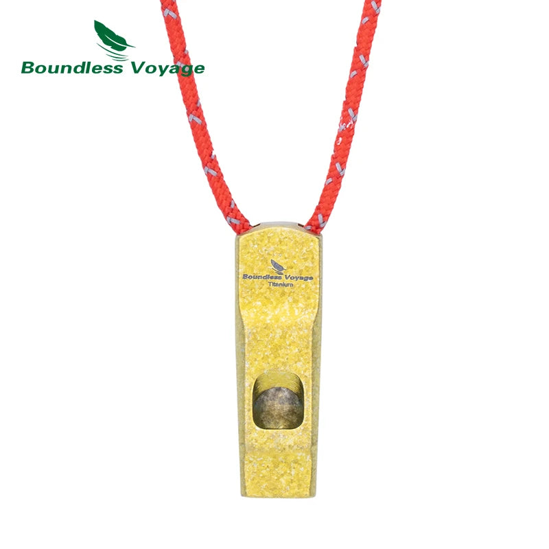 Boundless Voyage Titanium Whistle 120dB Emergency Survival Safety Gear Camping Loud Signal Whistle with Lanyard
