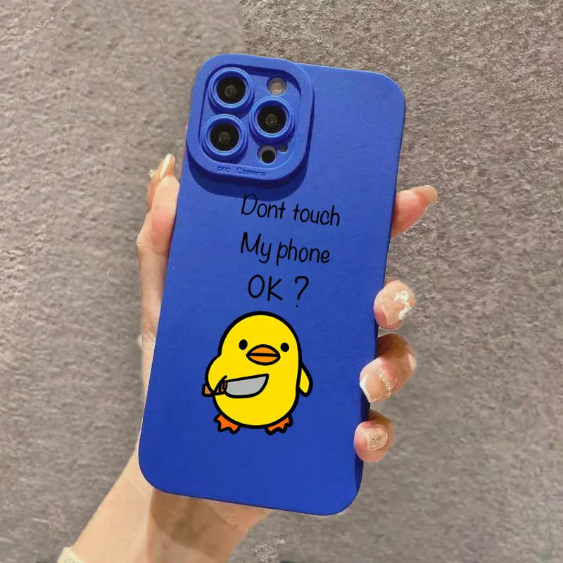 Cute Minimalist Cartoon Duck Phone Case For Samsung S26 S25 5G Case Galaxy S24 FE S23 S22 Plus A16 A36 A56 A55 A54 A53 A52 Cover