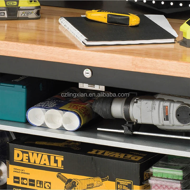 72in Garage Workstation Stainless Steels Tool Storage Trolley Tool Cabinet For Garages Or Workshops