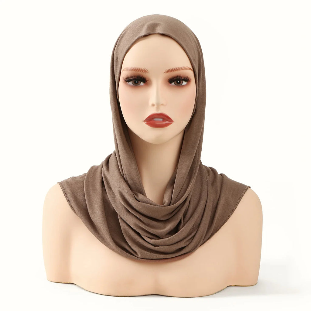 New Modal Jersey Instant Hijab Woman Muslim Underscarf Caps Cotton Stretch Hat Islam Turban Bonnet Foulard Cross Headscarf