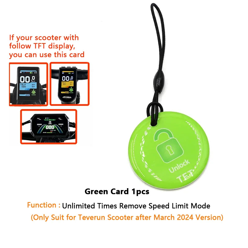 Original Speed Limit Card Green Card Remove Speed Limit SpeedLimit and Red Card Restore SpeedLimit For Teverun After March 2024