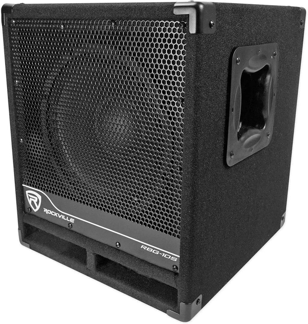 RBG10S Powered PA Subwoofer, Compact, 10", 1200W, Deep Bass, Variable Crossover, Built-in Limiter, Perfect for DJ, House Parties