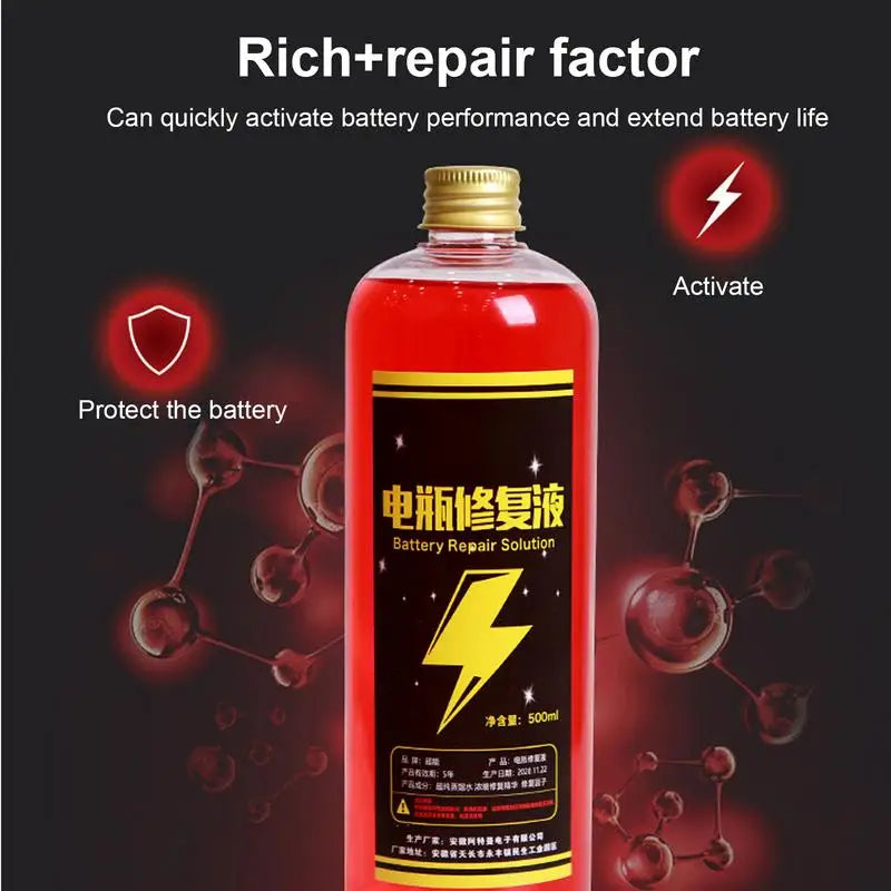 500ml Concentrated Safe Car Battery Restore Refill Solution Auto Battery Additive Battery Repair liquid Car Accessories