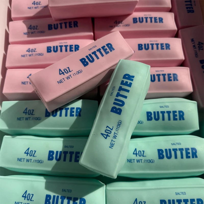 Butter Stick Squishy Stress Ball Fidget Toy Crunchy Squeeze round Blocks Anti-Stress ASMR Hand Relaxation Gift for Stress Relief