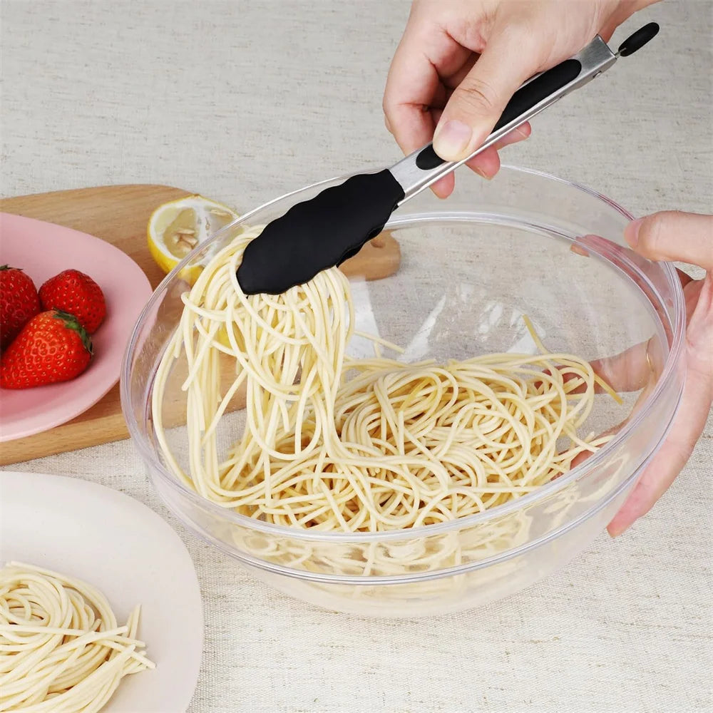 7 Inch Food Clamps Stainless Steel Mini Kitchen Clamps Silicone Anti-Slip  Cooking  Clamps Grill Salad Tools Grill Kitchen Tools