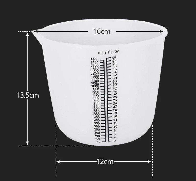 Silicone Measuring Cup Printed Scale 2000ml 1500ml 1000ml No-Stick Easy Clean Mixing Cup Epoxy Resin Candle Making DIY Crafts