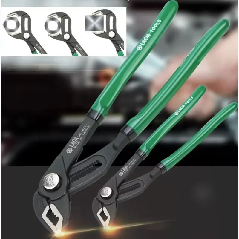 LAOA 12-Speed Quick-Adjusting Water Pump Pliers, Large-Opening Multi-Purpose Water Pipe Pliers, Push-Button Type