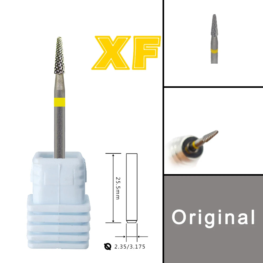RolinStar Dental&Nail 9 type with Spiral Cut powder Carbide Burr nail drill bit cuticle clean