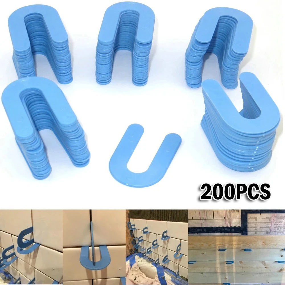 200pcs U-shaped Horseshoe Shims Reusable Tile Spacers PP Level Wedges Positioning Clips For Marble Granite Aligning