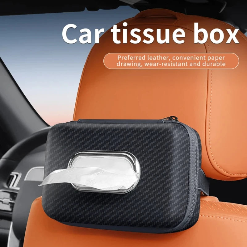 Car Mounted Armrest Box High-end Storage Decoration Sanitary Paper Box Seat Back Car Mounted Tissue Car Sun Visor Tissue Box