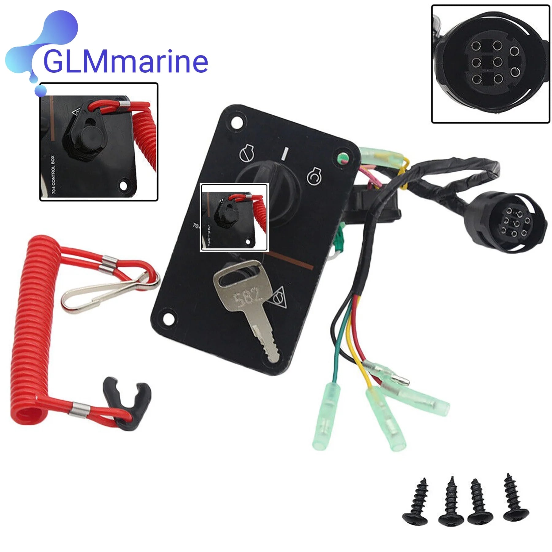 704-82570-08 Outboard Single Engine Key Switch Assembly Panel for Yamaha PANEL SWITCH ASSY Fast 704-82570-12-00