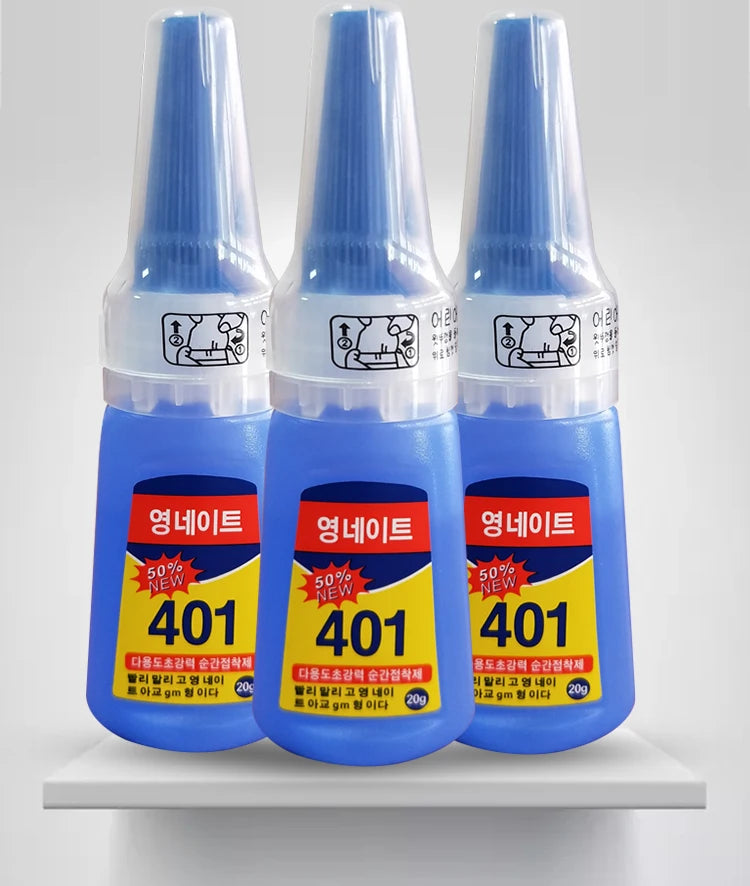 1PCS 401 Instant Fast Adhesive 20ML Bottle Stronger Super Glue Multi-Purpose Fix HOT Super Strong Liquid Colorless Glue