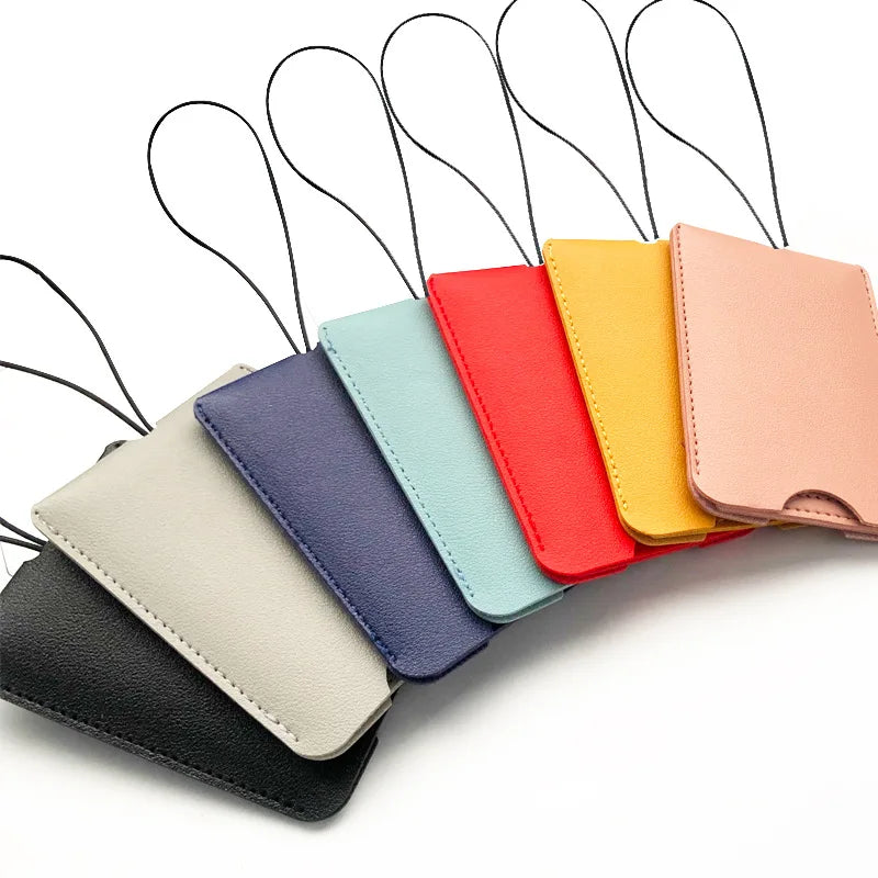 Fashion Women Solid Color Suitcase Luggage Tags ID Address Holder Baggage Label Leather Portable Label Travel Accessories