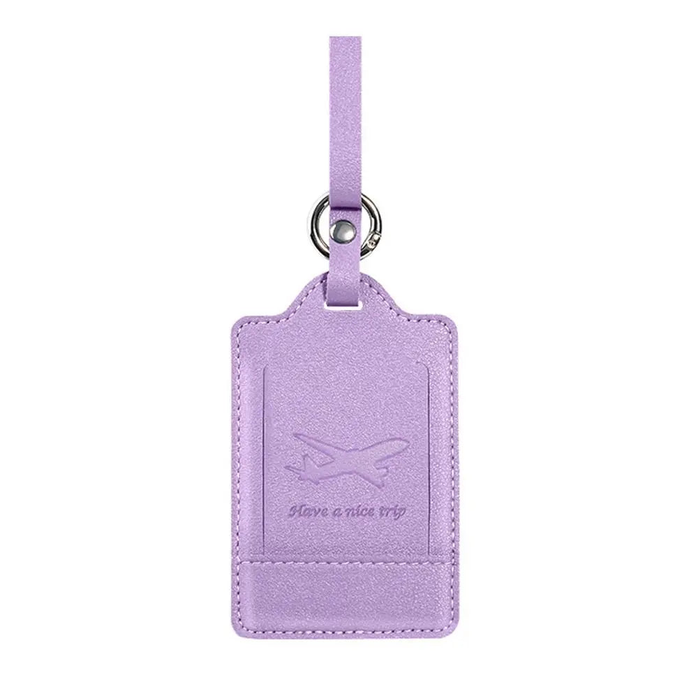 Portable PU Leather Luggage Tags Suitcase Address Label Baggage Boarding Bag Tag Anti Loss Pendants Travel Accessories
